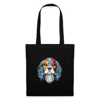 Cavalier King Charles Spaniel chien race aquarelle - Sac en tissu - noir - Devant