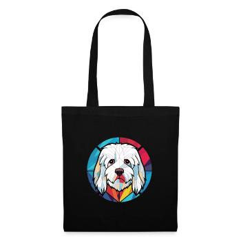 Coton De Tuléar race chien aquarelle illustration - Sac en tissu - noir - Devant