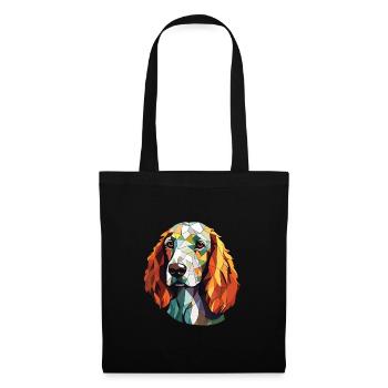 Setter anglais chien race aquarelle Illustration - Sac en tissu - noir - Devant