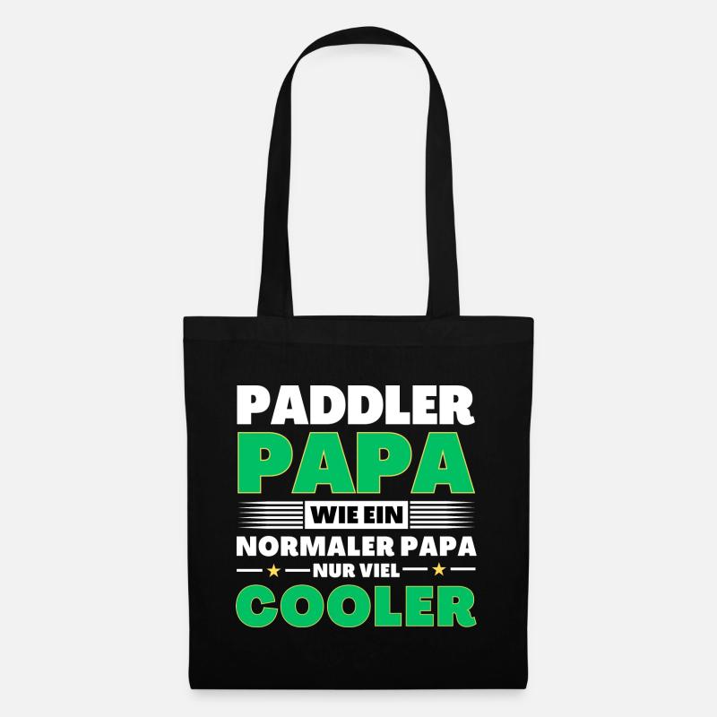 Paddler Papa wie ein normaler nur viel cooler - Stoffbeutel - Schwarz
