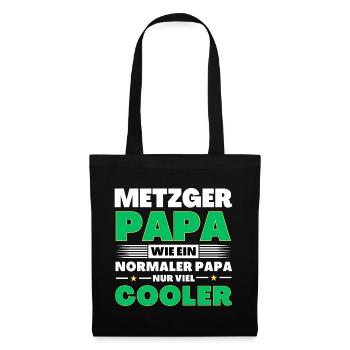 Metzger Papa wie ein normaler nur viel cooler - Stoffbeutel - Schwarz - Vorne