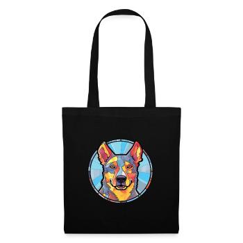 Bouvier australien chien race aquarelle colorée - Sac en tissu - noir - Devant