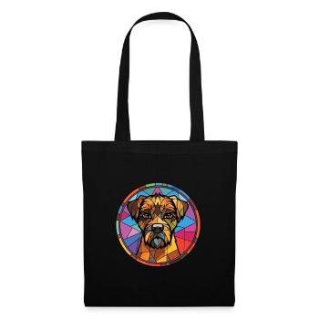 Border Terrier chien race aquarelle Illustration - Sac en tissu - noir - Devant