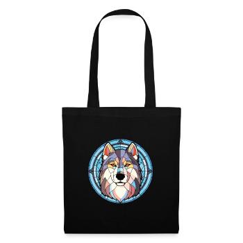 Alaskan Malamute Hunderasse Aquarell Illustration - Stoffbeutel - Schwarz - Vorne