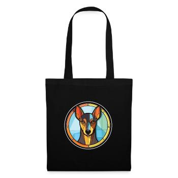 Manchester Terrier chien race aquarelle colorée - Sac en tissu - noir - Devant