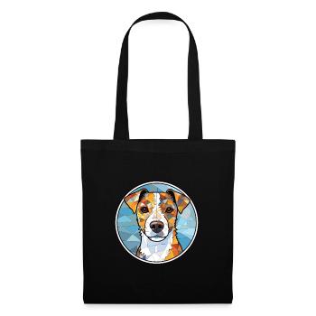 Parson Russell Terrier Hunderasse Aquarellglas - Stoffbeutel - Schwarz - Vorne