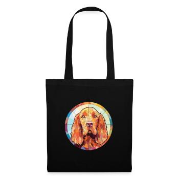 Sussex Spaniel Dog Breed Watercolor Illustration - Tote Bag - black - Front