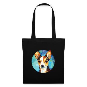 Jouet Fox Terrier chien race aquarelle Illustration - Sac en tissu - noir - Devant
