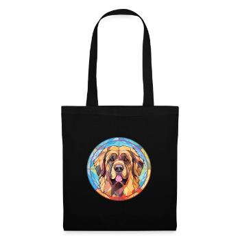 Leonberg chien race aquarelle verre Illustration - Sac en tissu - noir - Devant