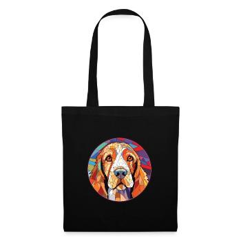 Petits Bassets Griffons Vendéen Chien Aquarelle - Sac en tissu - noir - Devant
