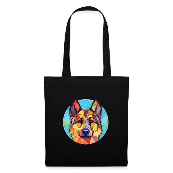 Karst Shepherd Dog Breed Watercolor Illustration - Tote Bag - black - Front