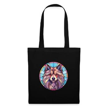 Keeshond Dog Breed Watercolor Glass Illustration - Tote Bag - black - Front