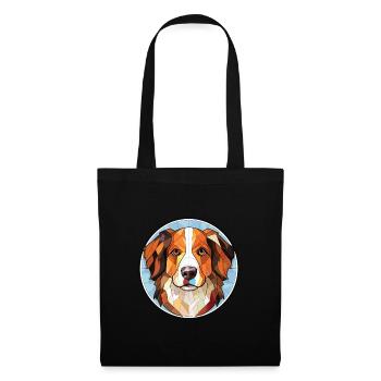 Chien de berger gallois chien race aquarelle Illustration - Sac en tissu - noir - Devant
