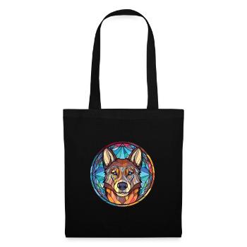 Tamaskan Dog Breed Watercolor Glass Illustration - Tote Bag - black - Front