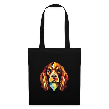 Spaniel Dog Breed Colorful Watercolor Illustration - Tote Bag - black - Front