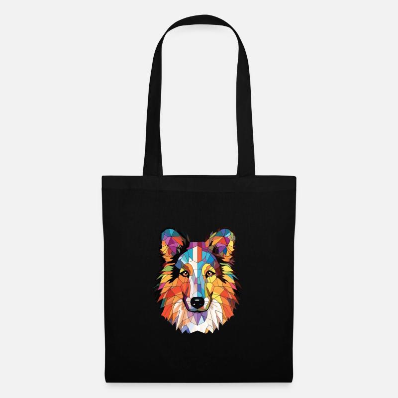 Sheltie Hunderasse bunte Aquarell-Illustration - Stoffbeutel - Schwarz