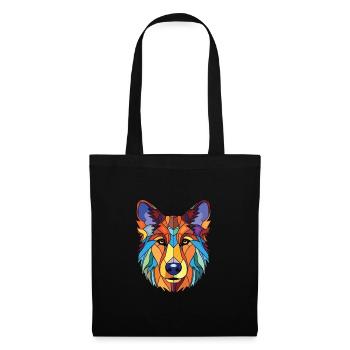 Collie Shepherd Dog Breed Watercolor Illustration - Tote Bag - black - Front