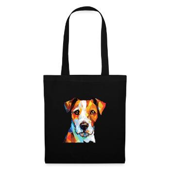 Parson Russell Terrier Hunderasse Aquarellglas - Stoffbeutel - Schwarz - Vorne
