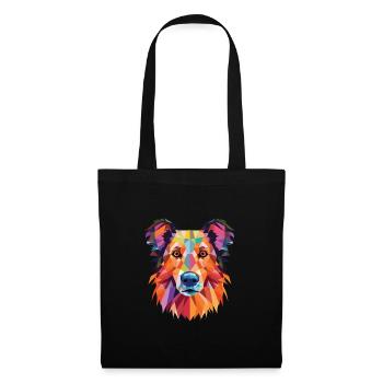 Chien de berger roumain race de chien aquarelle colorée - Sac en tissu - noir - Devant