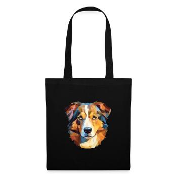 Chien de berger gallois chien race aquarelle Illustration - Sac en tissu - noir - Devant