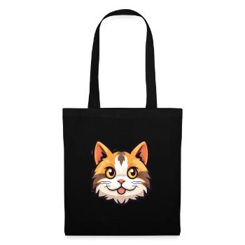 Illustration aquarelle de dessin animé de chat domestique - Sac en tissu - noir - Devant