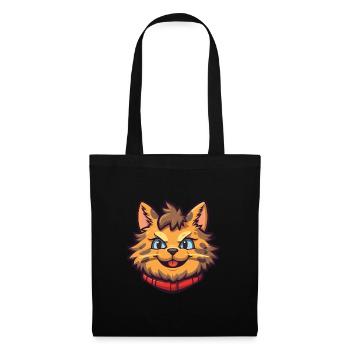 Highlander chat dessin animé aquarelle illustration - Sac en tissu - noir - Devant