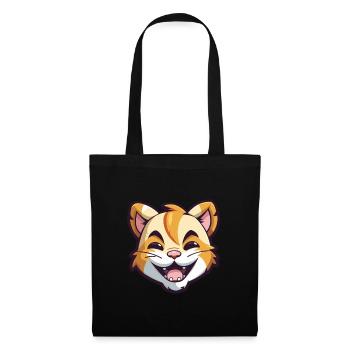 Tiger Cat Bunte Karikatur Aquarell Illustration - Stoffbeutel - Schwarz - Vorne