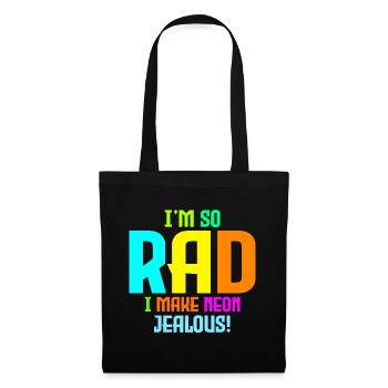 Rad '80s Neon-Inspired Design - Retro Style - Tote Bag - black - Front