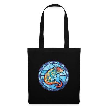 Chameleon Colorful Watercolor Animal Illustration - Tote Bag - black - Front