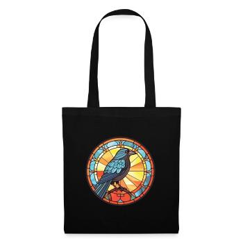 Crow Colorful Watercolor Animal Pet Illustration - Tote Bag - black - Front