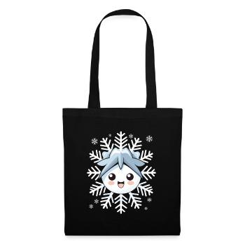 Cadeau mignon drôle de flocon de neige d’hiver Kawaii - Sac en tissu - noir - Devant
