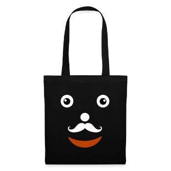 Vintage Clown Gesicht für Kostüme - Stoffbeutel - Schwarz - Vorne