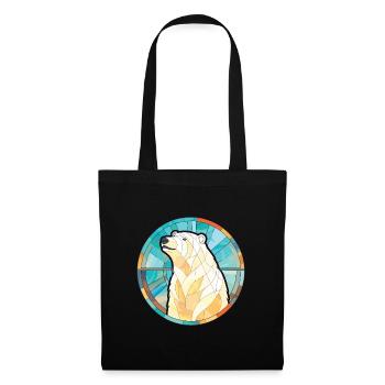 Polar Bear Colorful Watercolor Animal Illustration - Tote Bag - black - Front