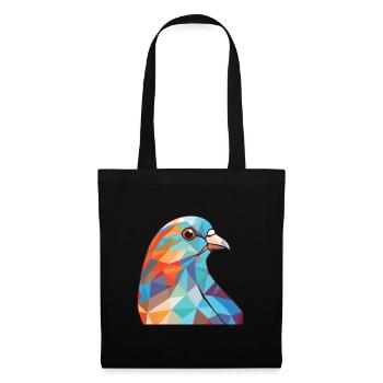 Taube bunte Aquarell-Tier-Haustier-Illustration - Stoffbeutel - Schwarz - Vorne