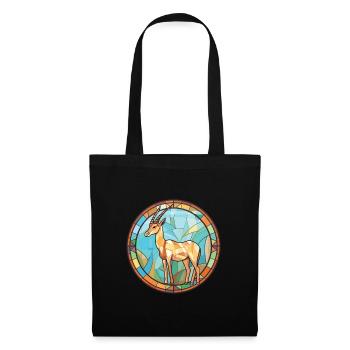 Saiga Colorful Watercolor Animal Pet Illustration - Tote Bag - black - Front