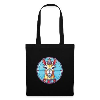 Lama Huanachus Aquarelle colorée Animal Cartoon - Sac en tissu - noir - Devant