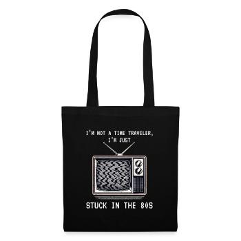 Écran de télévision vintage : lien nostalgique avec les années 80 - Sac en tissu - noir - Devant