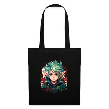 Elven Portrait with Long Ears Fantasy Shirt - Tote Bag - black - Front