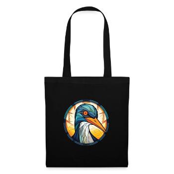 Kormoran bunte Aquarell-Tier-Illustration - Stoffbeutel - Schwarz - Vorne