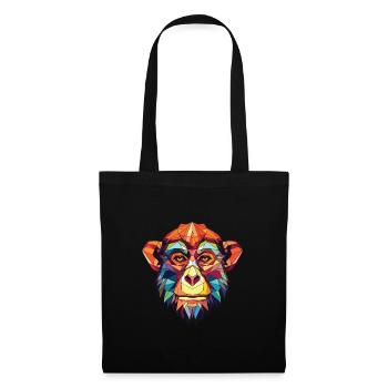 Monkey Colorful Watercolor Animal Pet Illustration - Tote Bag - black - Front