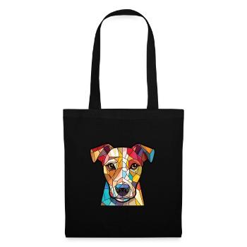 Ariegeois race chien aquarelle verre illustration - Sac en tissu - noir - Devant