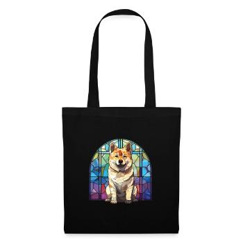 Akita Hunderasse bunte Aquarell-Illustration - Stoffbeutel - Schwarz - Vorne