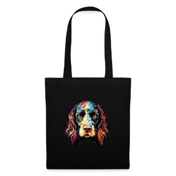 Alpine Spaniel Dog Breed Watercolor Illustration - Tote Bag - black - Front