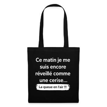 Matin humoristique queue en l'air - Sac en tissu - noir - Devant