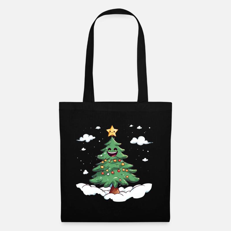 Happy Tree - Stoffbeutel - Schwarz