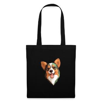 Italien Volpino Chien Race Cartoon Kawaii Illustrat - Sac en tissu - noir - Devant