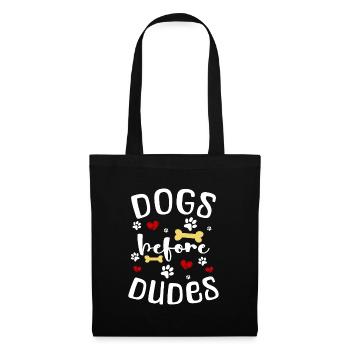 Hundeliebhaber Hundehalter Frauchen - Stoffbeutel - Schwarz - Vorne