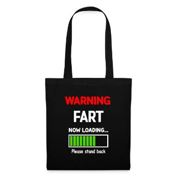 Comic Humour Fart Loading T-Shirt - Tote Bag - black - Front