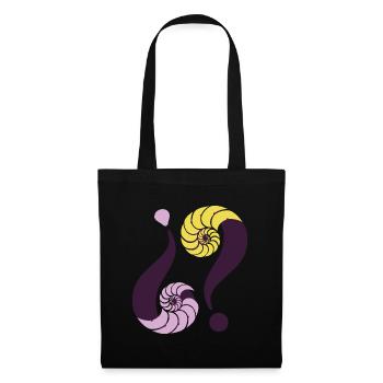 Énigme infinie. 13 Violet et pistache - Sac en tissu - noir - Devant