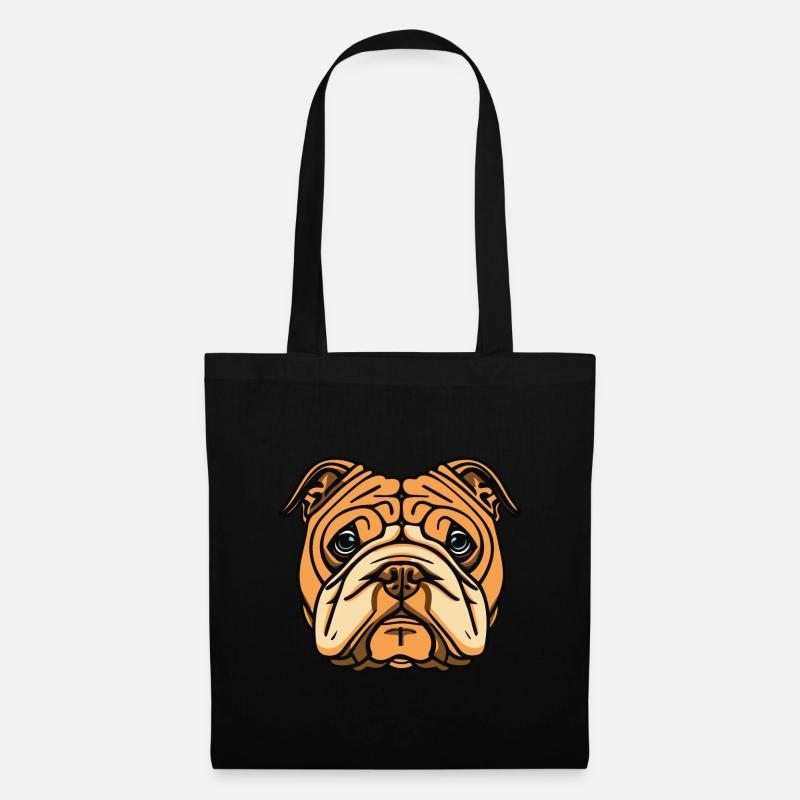 Bulldogge blue eyes - Stoffbeutel - Schwarz
